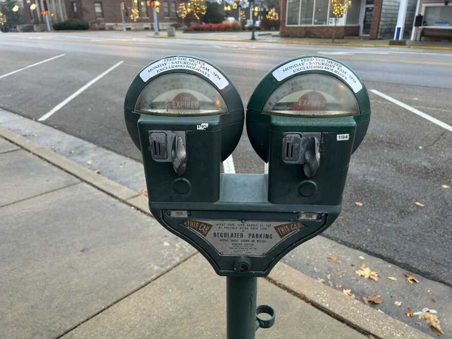 Sycamore's downtown meters accept pennies, nickels and dimes.