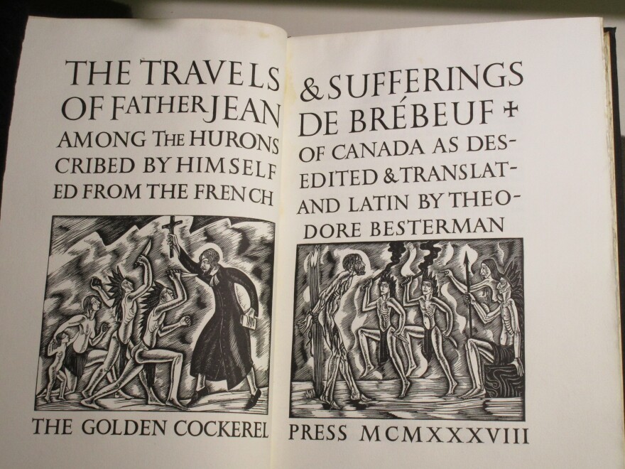  Title page of Travels & Sufferings of Father Jean de Brébeuf among the Hurons of Canada