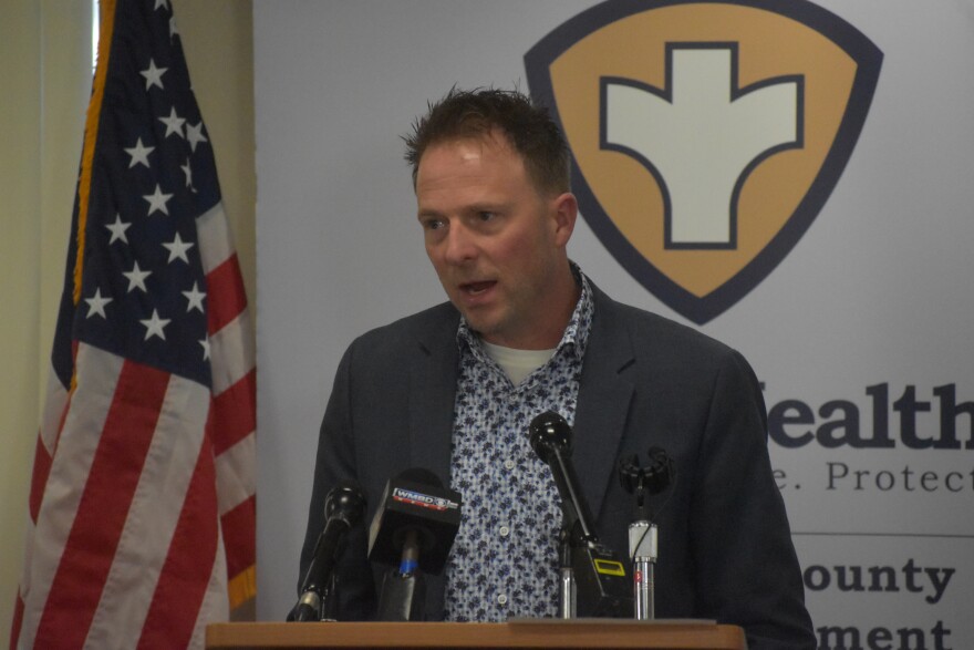 Peoria County Coroner Jamie Harwood speaks at the health department's weekly COVID-19 briefing, Nov. 5, 2020.