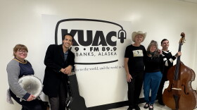 Deke Dickerson and the Whippersnappers post Alaska Live show with host Lori Neufeld