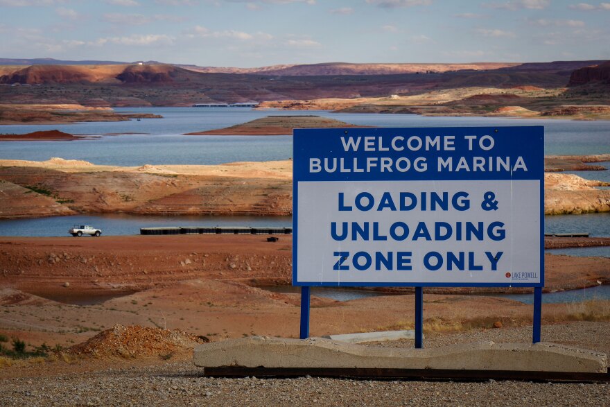 Lake Powell’s dire water level forecast is prompting an unprecedented move: transporting the massive Bullfrog Marina to deeper waters.