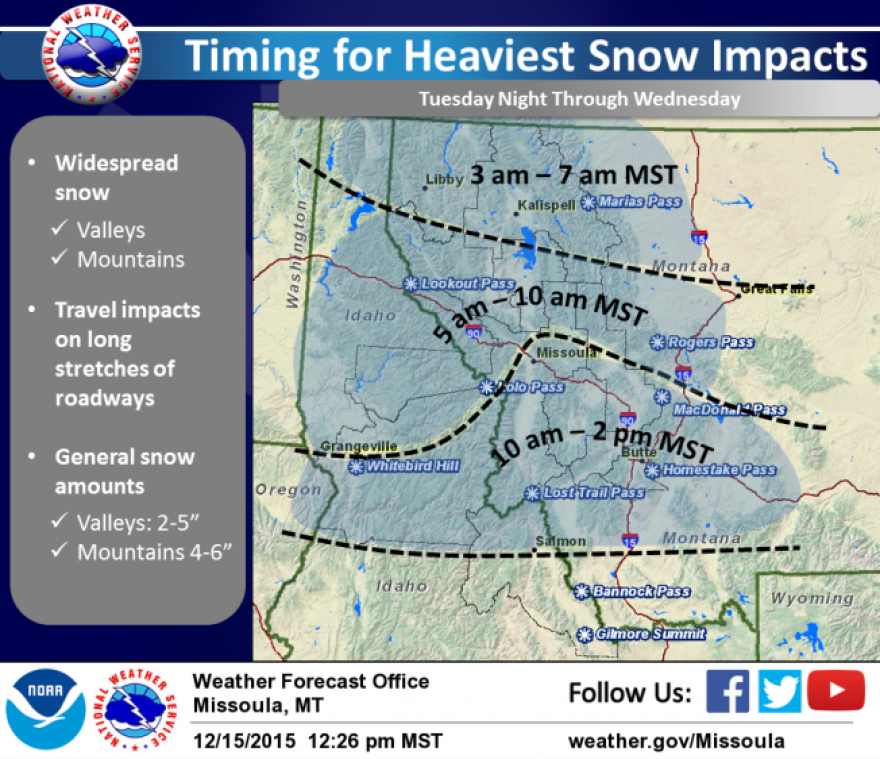 Widespread Valley Snow Headed To Western Montana | Montana Public Radio