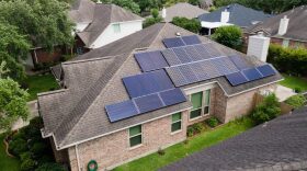 Solar panels on a rooftop in Clear Lake. Installed solar capacity in Houston has quadrupled in recent years, as more homeowners are installing panels on their roofs.