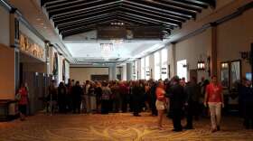 Crowd outside a Fox News debate at Kissimmee's Gaylord Palms Resort. Photo: Brendan Byrne