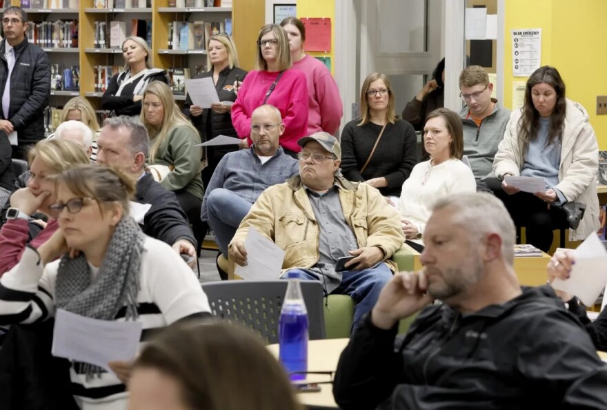Citizens attend a Coweta School Board meeting after allegations of widespread sexual assault were aired by YouTuber Ron Durbin.