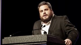 State Rep. Jonathan Stickland, R-Bedford, speaks at the Republican Party of Texas convention in San Antonio on June 16, 2018.  