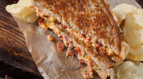 Grilled Pimento Cheese Sandwich with Bacon, Green Onions and Fresh Parsley