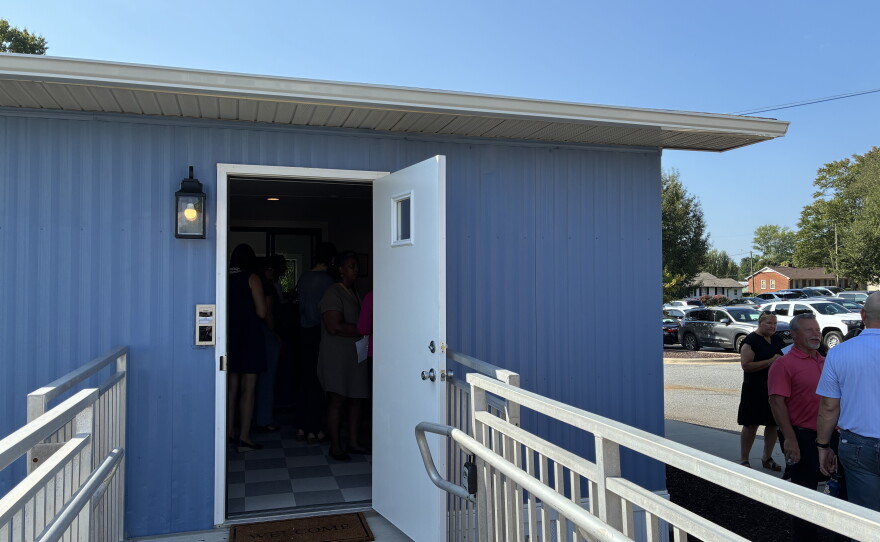 Entrance to the blue portable 