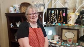 Melissa Jones is a booth vendor at Mrs. Pinkadot in Norfolk. A first grade teacher, Jones says she makes extra money from her booth at the store. As for coronavirus, she says she has, "a healthy respect for it."