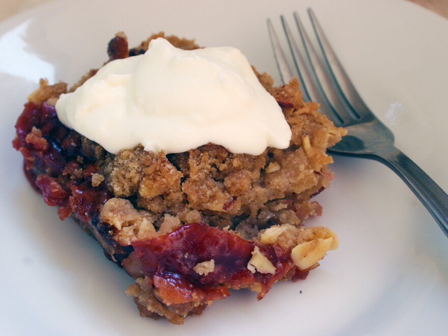 Plum-Cherry Crumble