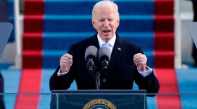 US President Joe Biden speaks after being sworn in as the 46th President of the US during the 59th Presidential Inauguration at the US Capitol in Washington.