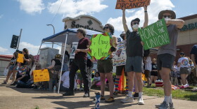 Unionized Starbucks workers and their supporters gathered at the location on Kingshighway near Chippewa for a strike on Monday June 26, 2023. It's part of a nationwide strike at the coffee chain over the company not allowing dozens of stores to decorate for Pride month.
