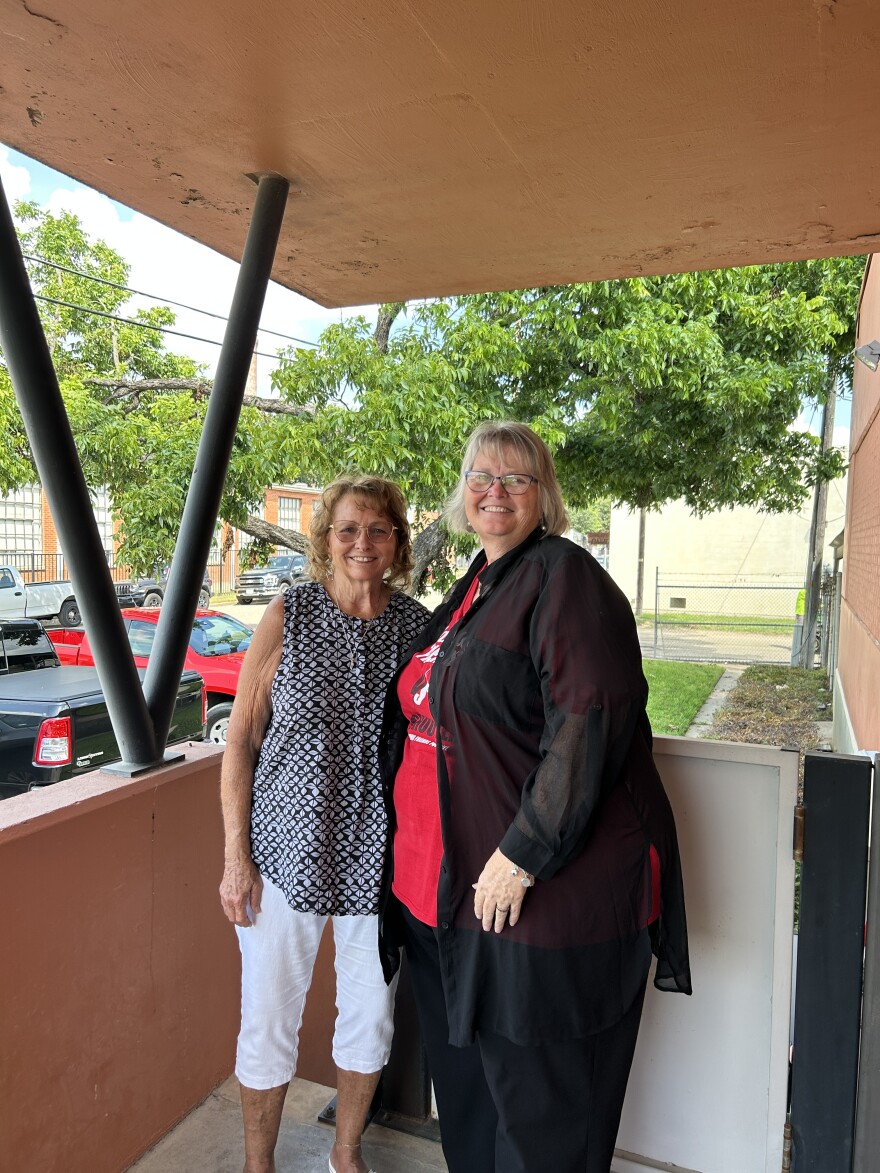 Linda Gilliam, Waco Six Shooters Granny Basketball Coach with KWBU's Brodie Bashaw