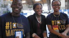 (From left to right) Student members of the NAACP Ekow Nana-Kweson, Trinity Towns and Anscia Brown.