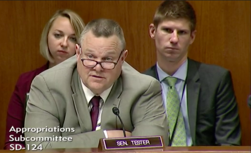 Seanator Jon Tester at the Senate Appropriations Subcommittee on April 30, 2019