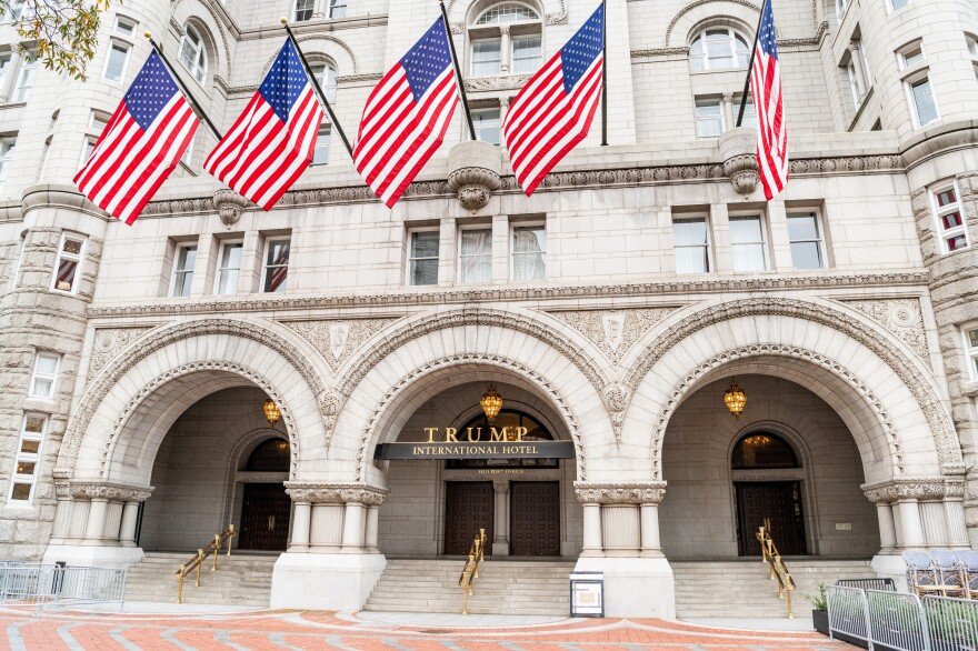 The Trump International Hotel in Washington, D.C., is the focus of one of three pending lawsuits claiming the president is violating the Constitution by not divesting from his business empire.