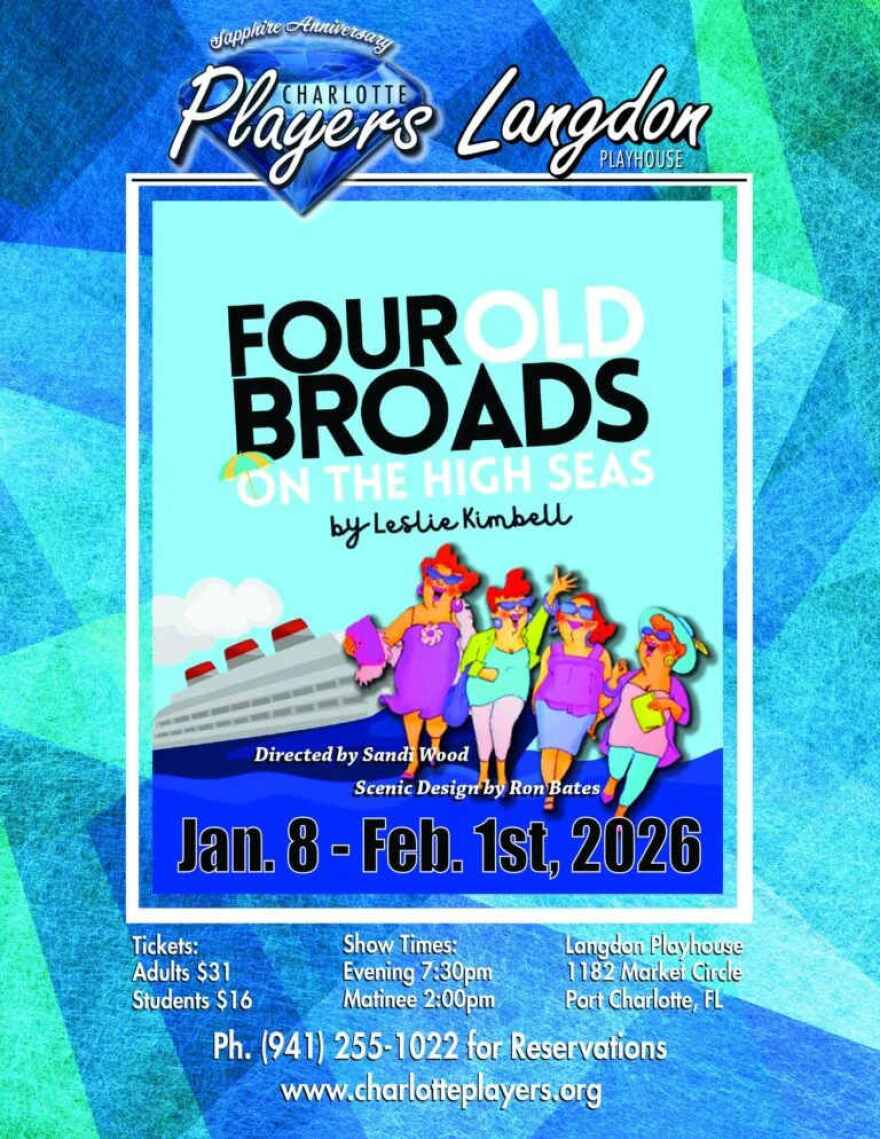 Charlotte Players Graphic for 'Four Old Broads on the High Seas'
