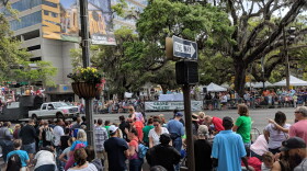 Large crowds thronged downtown Tallahassee for the Springtime parade and festival.