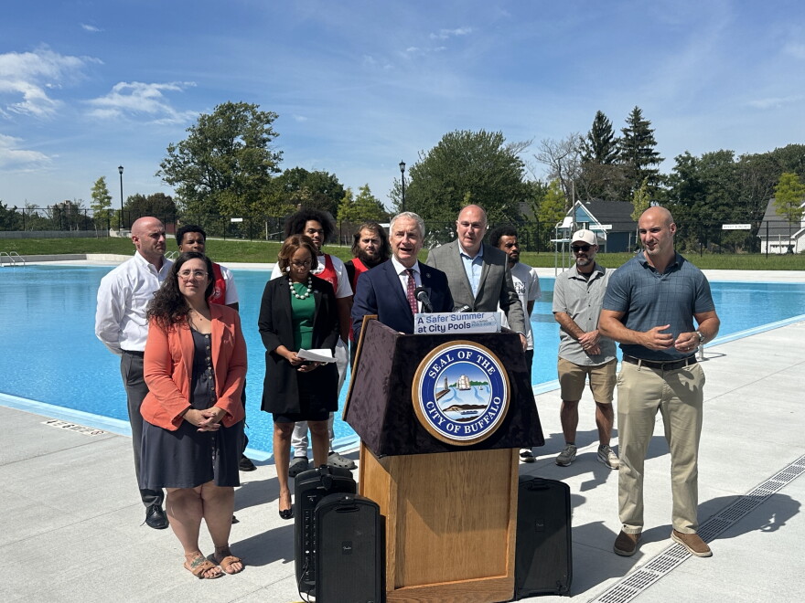 Buffalo Mayor Sean Ryan and City Officials at Mastern Pool