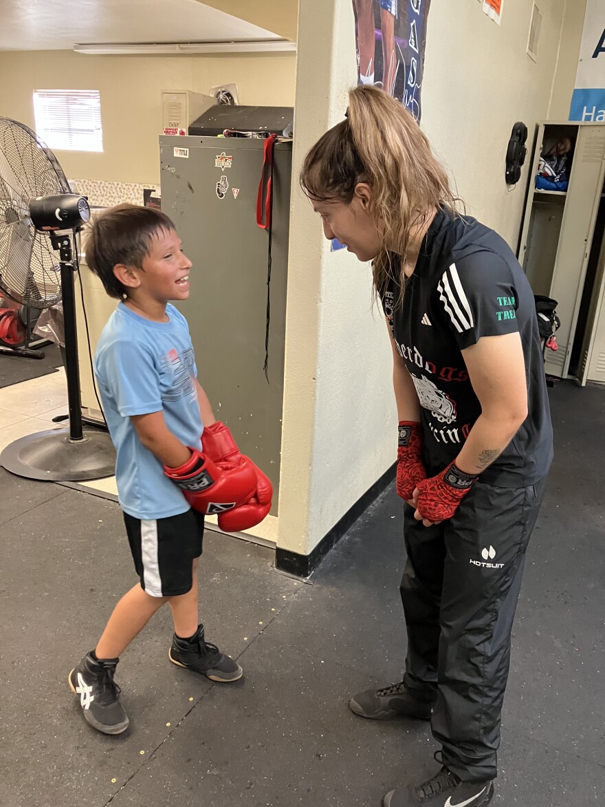Trejo is also helping to teach her younger brother, Jayden, to box.