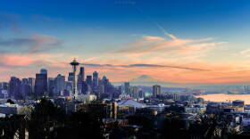 Sunset as seen in Seattle on Jan 15, 2017.