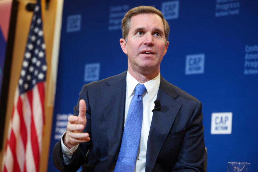 Kentucky Gov. Andy Beshear speaks during an event titled "How Democrats Can Connect with America" at the Center For American Progress on February 19, 2026 in Washington, D.C.  (Kevin Dietsch/Getty Images)