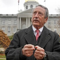 FILE - Former South Carolina Gov. Mark Sanford speaks during a news conference in front of the Statehouse, Nov. 12, 2019, in Concord, N.H. (AP Photo/Elise Amendola, File)