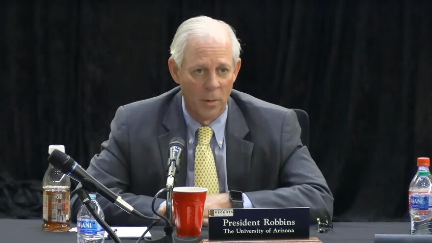 UA President Robbins during ABOR