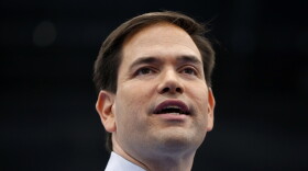 FILE - In this March 14, 2016, file photo, then-Republican presidential candidate Sen. Marco Rubio, R-Fla., speaks during a campaign rally at Palm Beach Atlantic University in West Palm Beach, Fla. Rubio is facing intense pressure to run for re-election to his Florida Senate seat, with Senate Majority Leader Mitch McConnell taking the lead in a campaign to get him to reconsider his plans to retire. Republicans fear that if Rubio doesnt run for a second term they could lose his seat. (AP Photo/Paul Sancya, File)