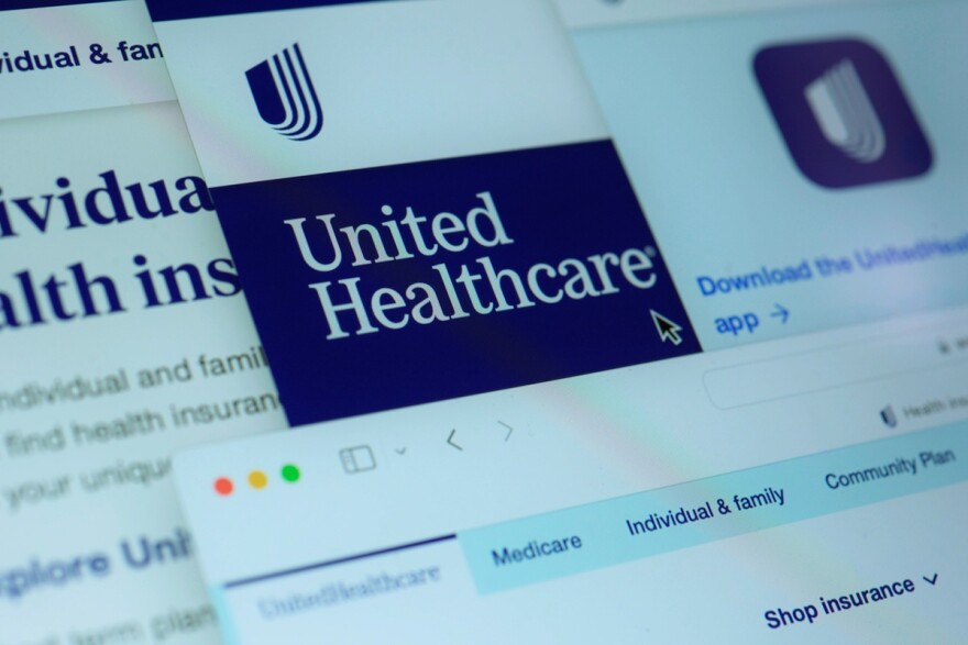 Pages from the United Healthcare website are displayed on a computer screen