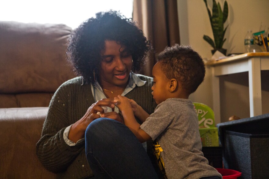 Stephanie Lee remembers the period after her son Santeno Adams, 2, was born. "It was so rough, like I was a mess, I was crying," Lee says. "I just felt like nobody understood me." In-home therapy helped her learn to make time for herself.