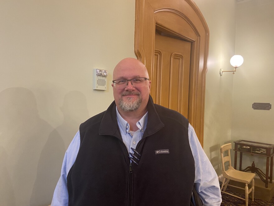  Rob Sexton, legislative affairs director, Buckeye Firearms Association after the Ohio House Government Oversight Committee passed a gun bill (Sub. SB 215)