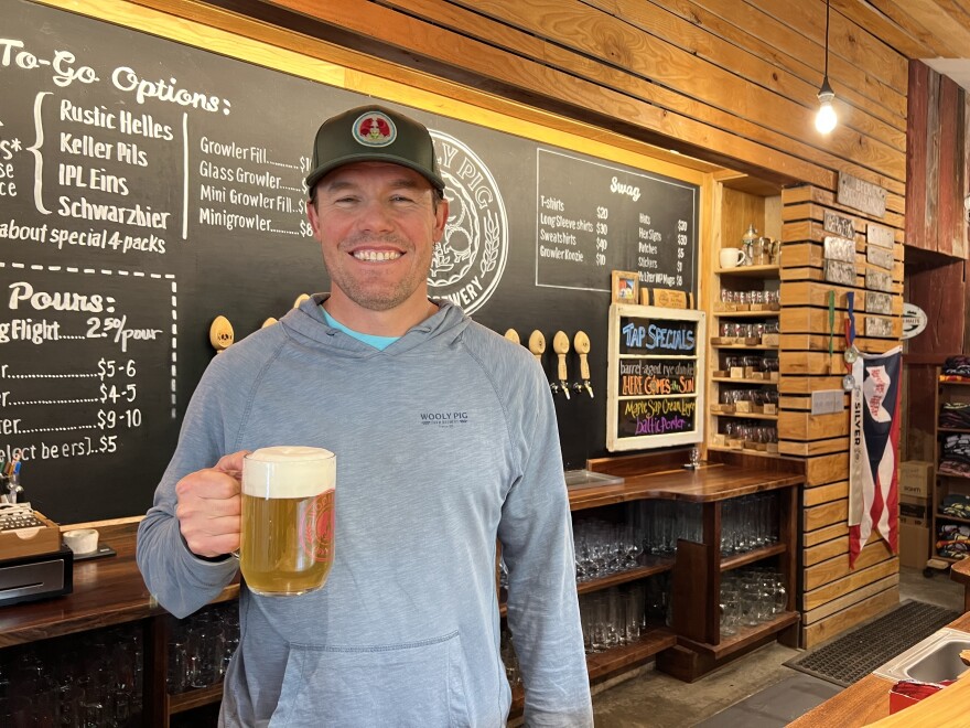 Kevin Ely, owner of Wooly Pig Farm Brewery, said sustainability efforts save his business money.