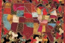 This 1886 quilt of the United States is by an unknown Virginia artist. It's made of silk and cotton velvets and brocade with embroidery.