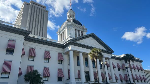 The Old Capitol in Tallahassee, Florida. In the background rises the tower of the new Capitol. Lawmakers convened in the capital city for the 2025 legislative session on March 4 and will be there until early May.