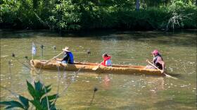 The Ho-Chunk dugout canoe journey stretched across 5 days and 40 nautical miles. About 50 people took turns paddling.