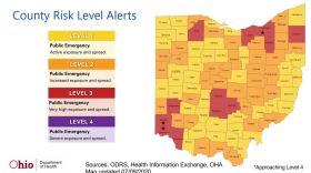 Map of ohio coronavirus alert levels by county.