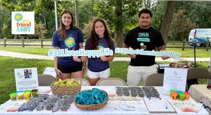 Sophia Tobias (Left) and members of the My Friend Abby Club from Trumbull High School in Connecticut.