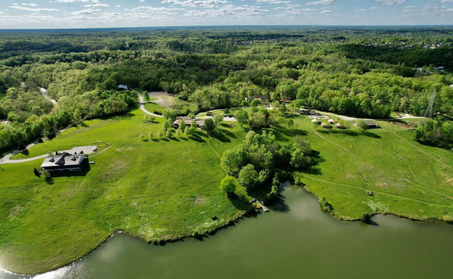 aerial image of a summer camp