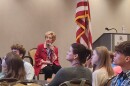Holocaust survivor Ruth Kapp Hartz speaks to students at the 36th annual Teen Symposium on the Holocaust, held Tuesday in Scranton.