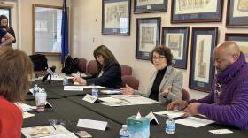 Senator Jacky Rosen hosted a roundtable discussion with local leaders in Reno on her work to lower housing costs for families and prevent corporate price gouging, Feb. 21, 2024, in Sparks, Nev.