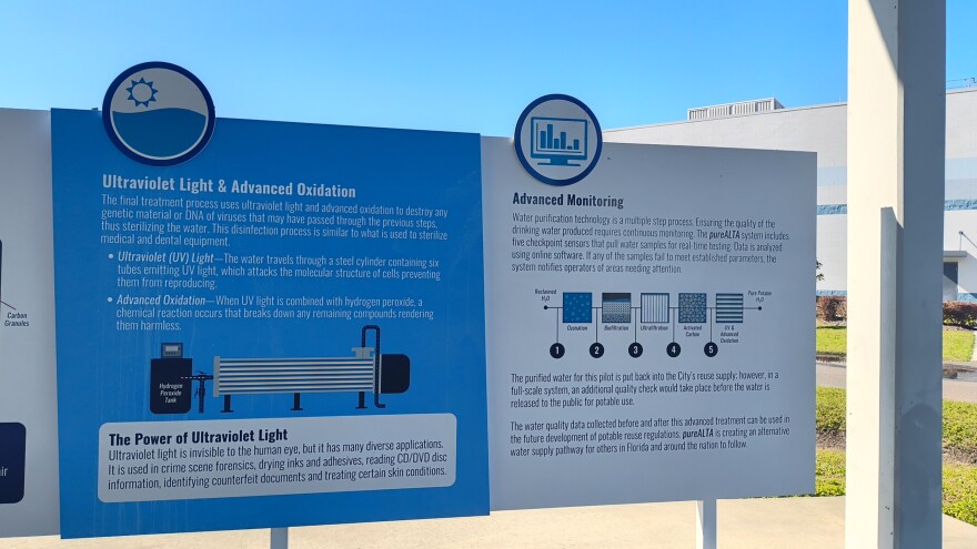 Altamonte Springs's pureALTA facility uses ultraviolet radiation to treat reclaimed water to drinking water standards. Throughout the purification process, the water is continuously monitored, undergoing real-time water quality tests.