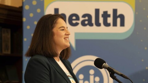 Jessica Altman, the executive director of Covered California, the state's insurance marketplace, speaks at a news conference in Sacramento, Calif., Tuesday, Oct. 29, 2024.