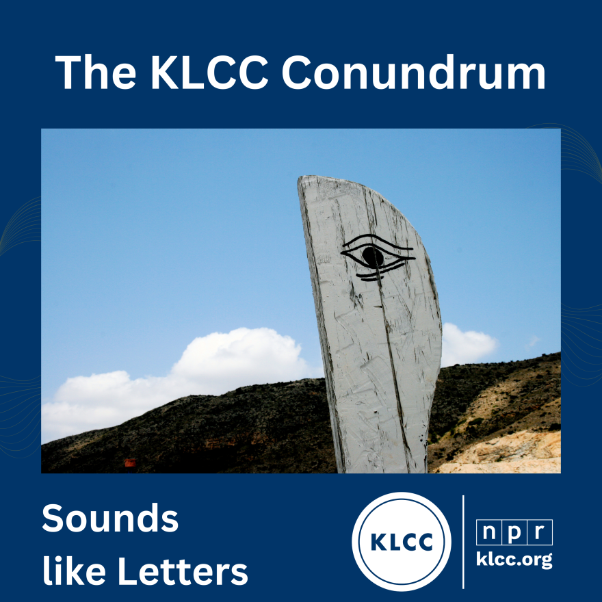 Cover art for The KLCC Conundrum - "Sounds like Letters." Featuring a photo of the Eye of Horus. 