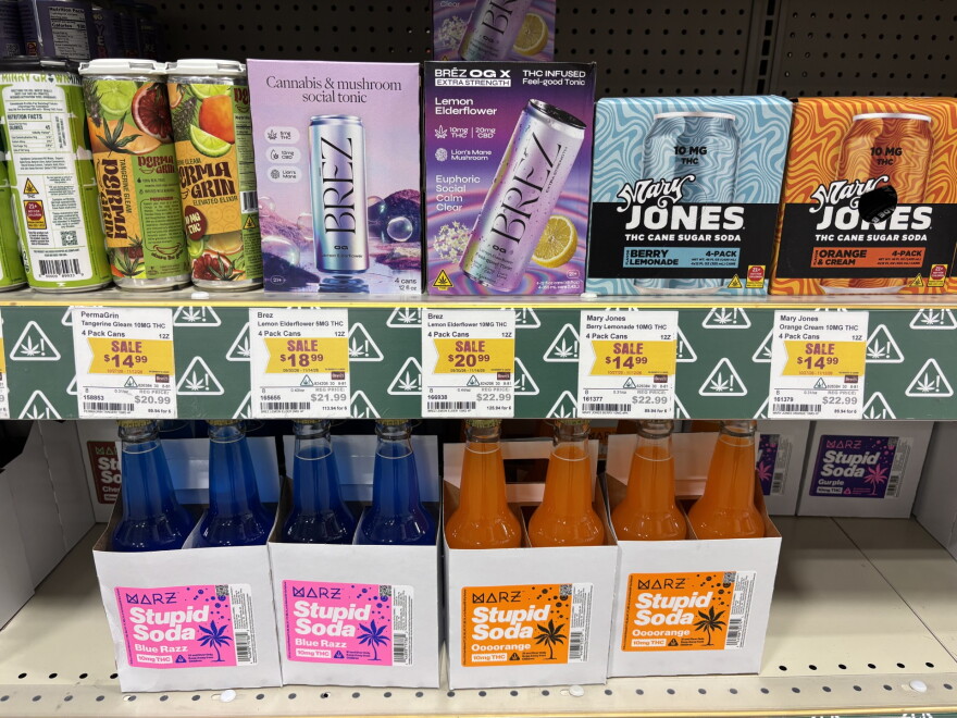 Multiple different brands of THC drinks are still available for sale at Binny's. The products will need to be removed from the shelves by November 12 in Illinois.