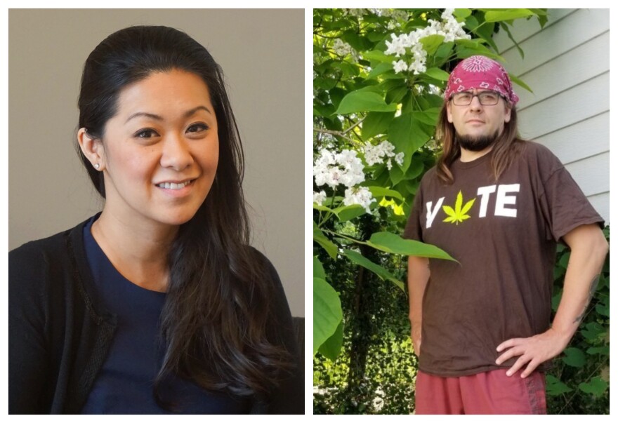 Dr. Mimi Vo (at left) and Rolla City Councilman Daniel Jones talked about the benefits of medical marijuana and what the application process like  for medical marijuana ID cards on Tuesday's "St. Louis on the Air."