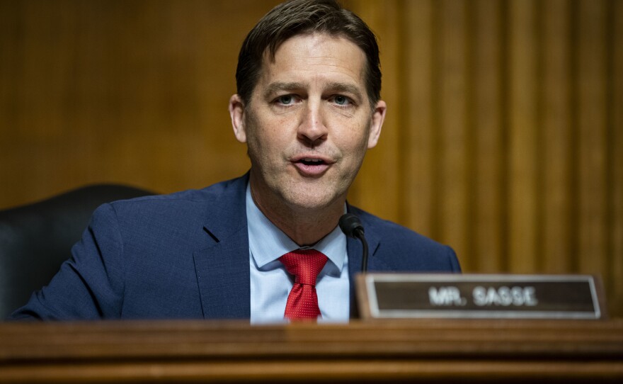 Sen. Ben Sasse, seen here during an April hearing, slammed both the Trump and Biden administrations for their handling of Afghanistan.