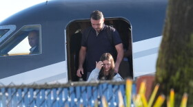 Flávio Bolsonaro arrives at Miami Opa-Locka Executive Airport on Wednesday, Oct. 28, 2026, in Opa-locka, Fla.