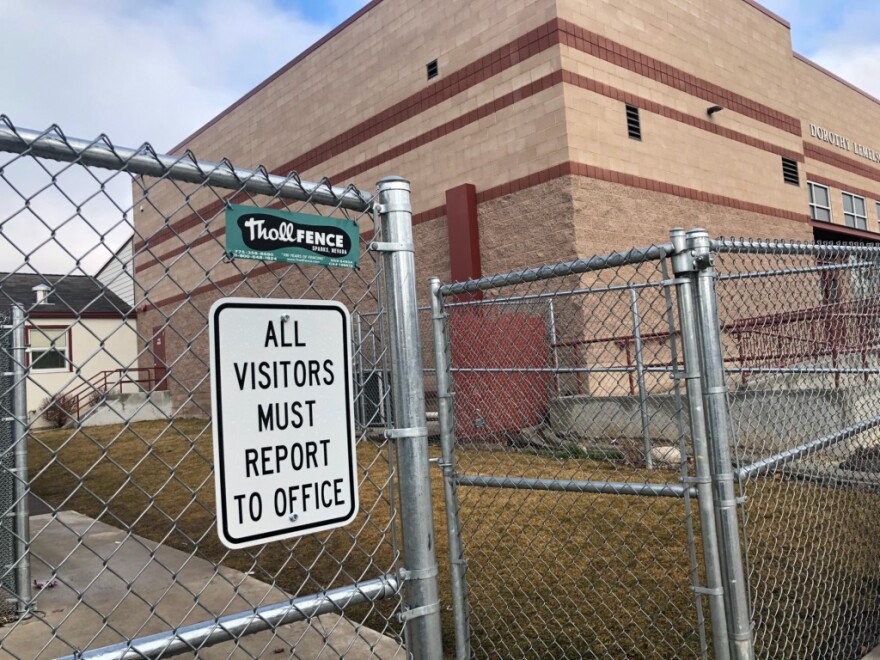 A fence around a school in Reno.