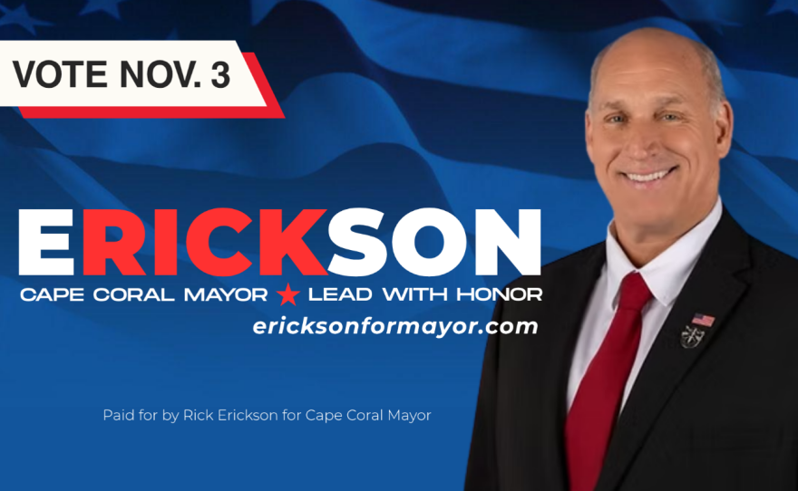 Rick Erickson runs for Cape Coral mayor during the 2026 midterm elections.